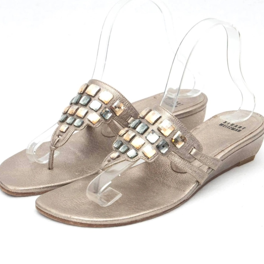 Stuart Weitzman Dark Gold Sandals Size 8.5 NIB